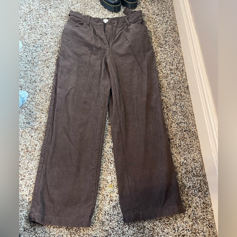 Brown corduroy women pants